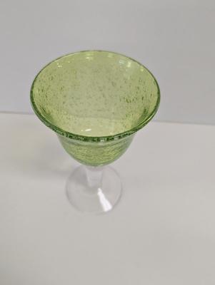 12 - Green Bubble Glass Texture Inside Hand Blown