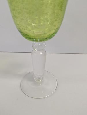 12 - Green Bubble Glass Texture Inside Hand Blown