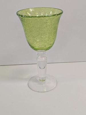 12 - Green Bubble Glass Texture Inside Hand Blown