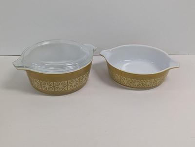 Vintage Pyrex Autumn Floral Casserole Dishes