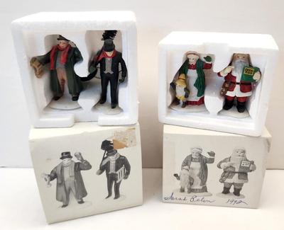 Lot #95 Dept 56 Village Accessories - Santa and Mrs. Claus and Town Crier/Chimney Sweep