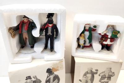 Lot #95 Dept 56 Village Accessories - Santa and Mrs. Claus and Town Crier/Chimney Sweep