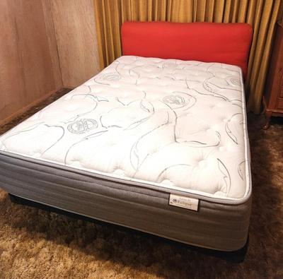 Lot #100 Double/Full Bed with Upholstered Headboard - Adore P1 Eclipse Mattress (like new)