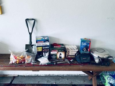 COLEMAN PERFECTFLOW STOVE, SHAKESPEARE FISHING POLE, COLEMAN QUAD LANTERN AND MORE!