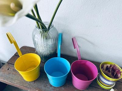 PICNIC TABLE BENCH, AMERICAN FLAG, PASTEL HANGING PLANTERS AND MORE