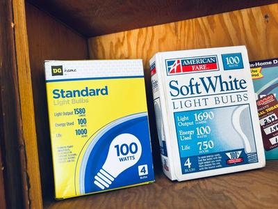 HOUSEHOLD CHEMICALS AND LIGHT BULBS