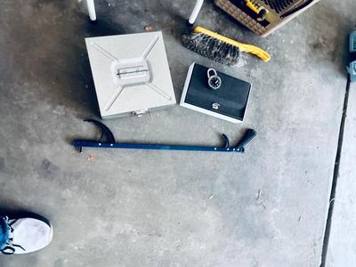 HANDY LITTLE STEP STOOL, CASH LOCK BOXES, HEATER AND MORE