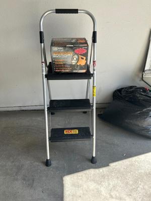 WERNER STEP STOOL AND CHICAGO ELECTRIC SPOTLIGHT