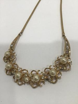 Fashion Necklace Faux Pearl Rhinestone Collar