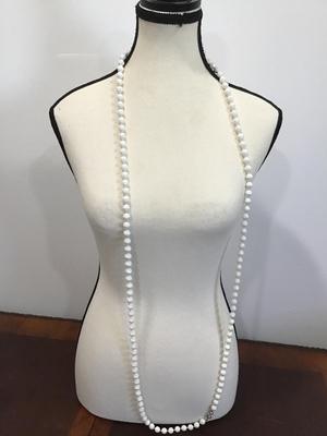 Vintage White Faux Bead Disco Ball Necklace