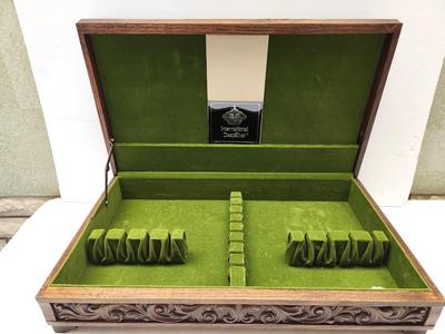 Lot #114 Vintage Silver Chest with Carved Front