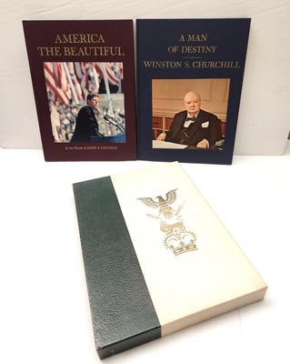 Lot #129 Slipcase Edition - America the Beautiful (JFK) and A Man of Destiny (Churchill) - 1964 edition