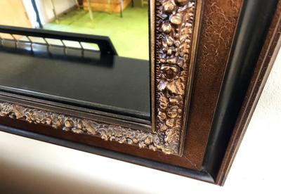 Lot# 133 Large Vintage Wall Mirror - Wood look Frame