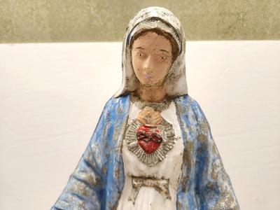 Lot #134 Vintage Concrete Virgin Mary Statue