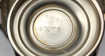 Lot #140 Vintage Silverplate Tea Service - monogram "F"
