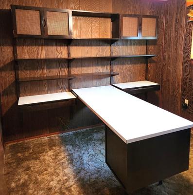 Lot #147 Entire System - MCM desk/office/wall system - shelves, cabinets, etc.