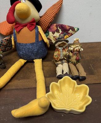 Fall Season Decor Lot - Turkey Crow Scarecrow etc