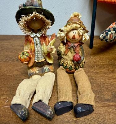 Fall Season Decor Lot - Turkey Crow Scarecrow etc