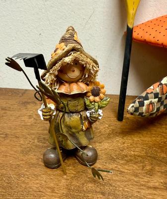 Fall Season Decor Lot - Turkey Crow Scarecrow etc