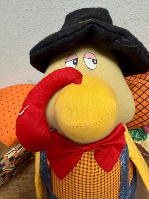 Fall Season Decor Lot - Turkey Crow Scarecrow etc