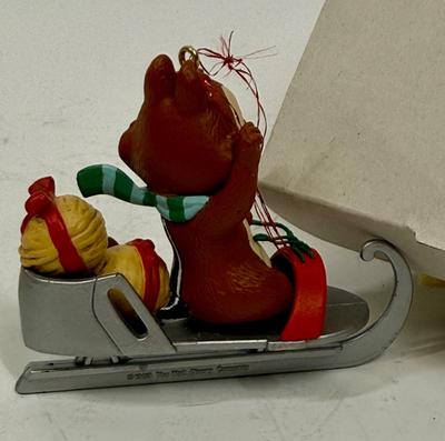 Disney Collector Ornament Chipmunk Dale on ice skate sled