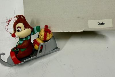 Disney Collector Ornament Chipmunk Dale on ice skate sled