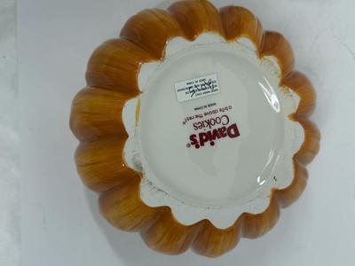 Vintage 2 pc Ceramic Pumpkin with lid Cookie Jar or Candy Jar by David’s Cookies