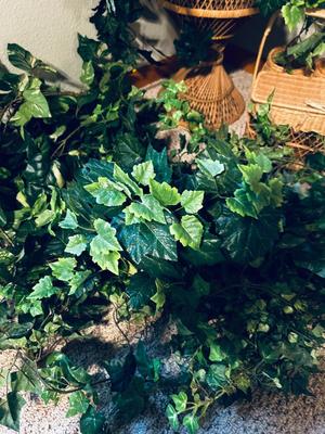 FAUX FOLIAGE AND ACCOMPANYING WICKER ITEMS