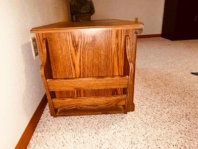 2) END TABLE CABINETS WITH BOOK OR MAGAZINE HOLDERS