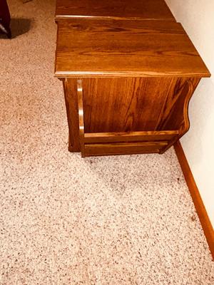 2) END TABLE CABINETS WITH BOOK OR MAGAZINE HOLDERS