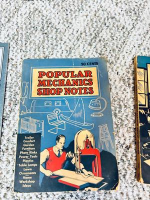 U.S. FIRST DAY COVER STAMP BOOK, POPULAR MECHANIC SHOP NOTEBOOKS , INVENTORS HANDBOOK, AND MORE