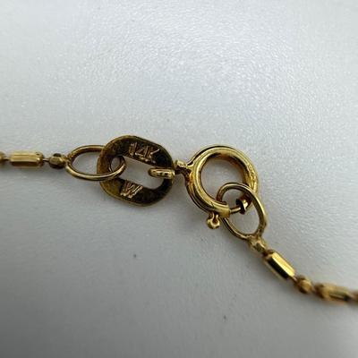 Two 14K Gold Chain Necklaces (ST-HS)