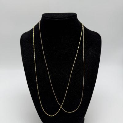 Two 14K Gold Chain Necklaces (ST-HS)