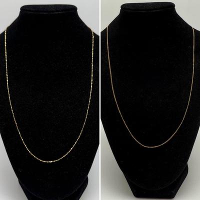 Two 14K Gold Chain Necklaces (ST-HS)