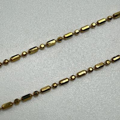 Two 14K Gold Chain Necklaces (ST-HS)