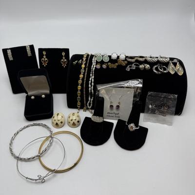 Collection of Dazzling Earrings, Rings, & Bracelets (ST-HS)
