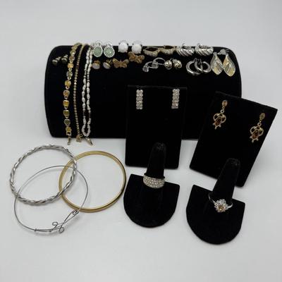 Collection of Dazzling Earrings, Rings, & Bracelets (ST-HS)