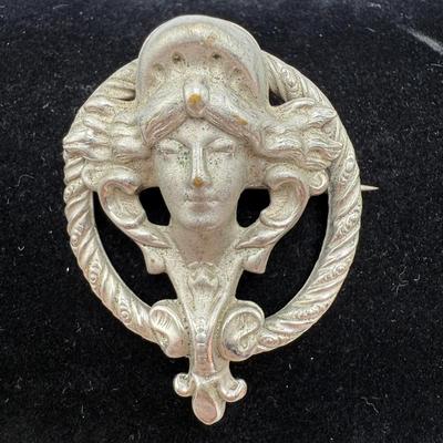 Art Nouveau Brooch with Turbaned Man Pendant & More (ST-HS)