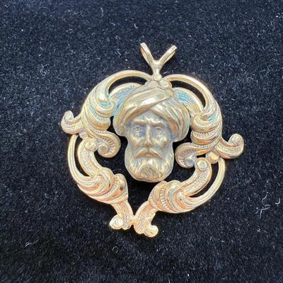 Art Nouveau Brooch with Turbaned Man Pendant & More (ST-HS)