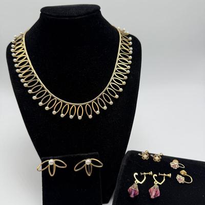 Krementz Set with Monet & More Screw Back Clip Earrings (ST-HS)