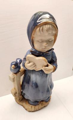Lot #162 Glazed Figure of a Dutch Girl w/bird