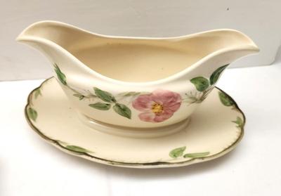 Lot #172 Franciscan "Desert Rose" Covered Butter Dish and Sauce Boat