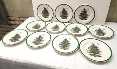Lot #177 Lot of 11 Spode "Christmas Tree" Salad Plates