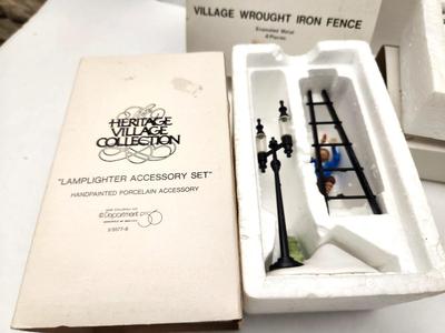 Lot #180 Lot of Dept. 56 Village Accessories - Blacksmith, Lamplighter, more