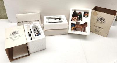 Lot #180 Lot of Dept. 56 Village Accessories - Blacksmith, Lamplighter, more
