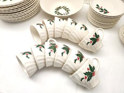 Lot #183 Unbranded Christmas Dinnerware Set - 50 pieces