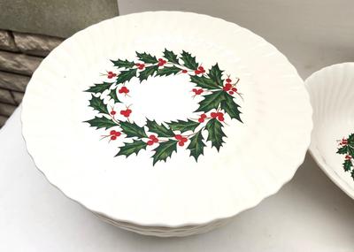 Lot #183 Unbranded Christmas Dinnerware Set - 50 pieces