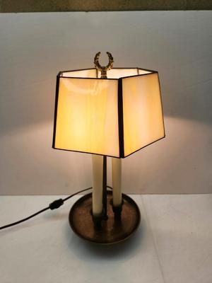 Lot #187 Table lamp with "slag glass" inserts