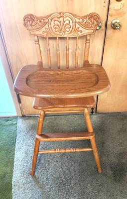 Lot #188 Vintage Wooden High Chair