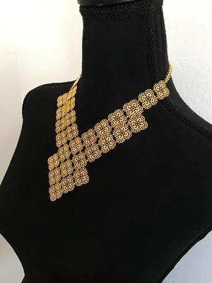 Beautiful Gold Tone Bib Necklace Statement